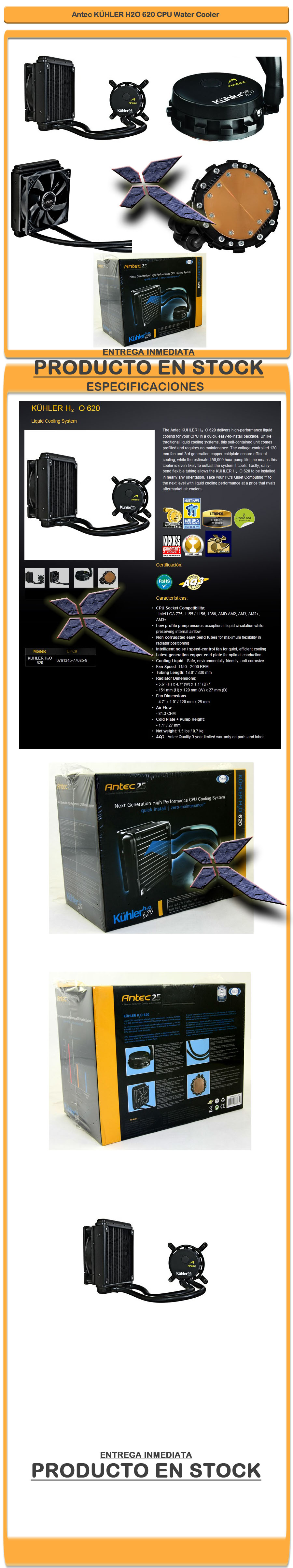 Cooler ANTEC KUHLER H2O 620 Water cooling modding cpu 